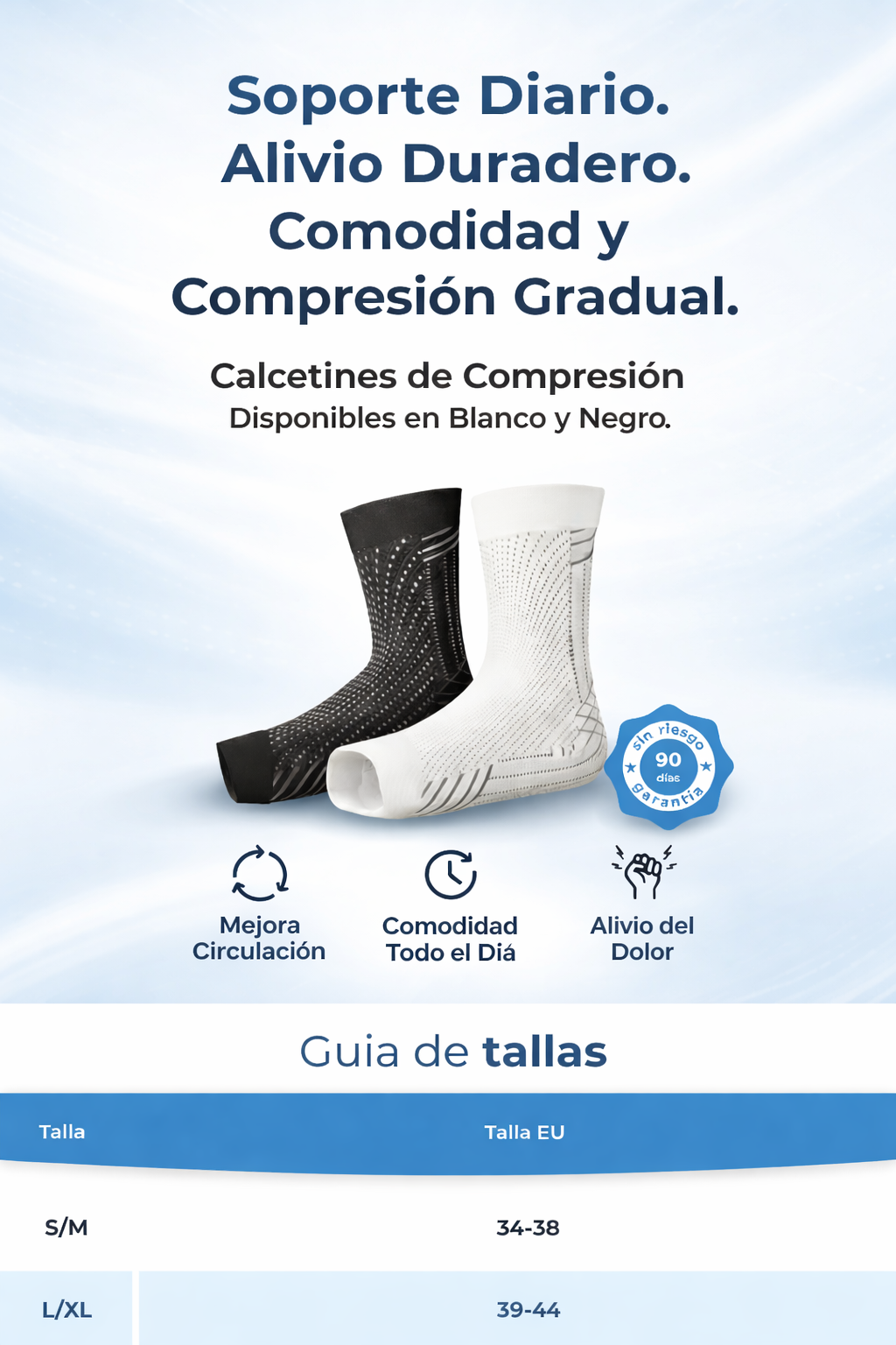 LLEVA 3 PARES DE MEDIAS ORTOPEDICAS + 1 Caja Détox de regalo